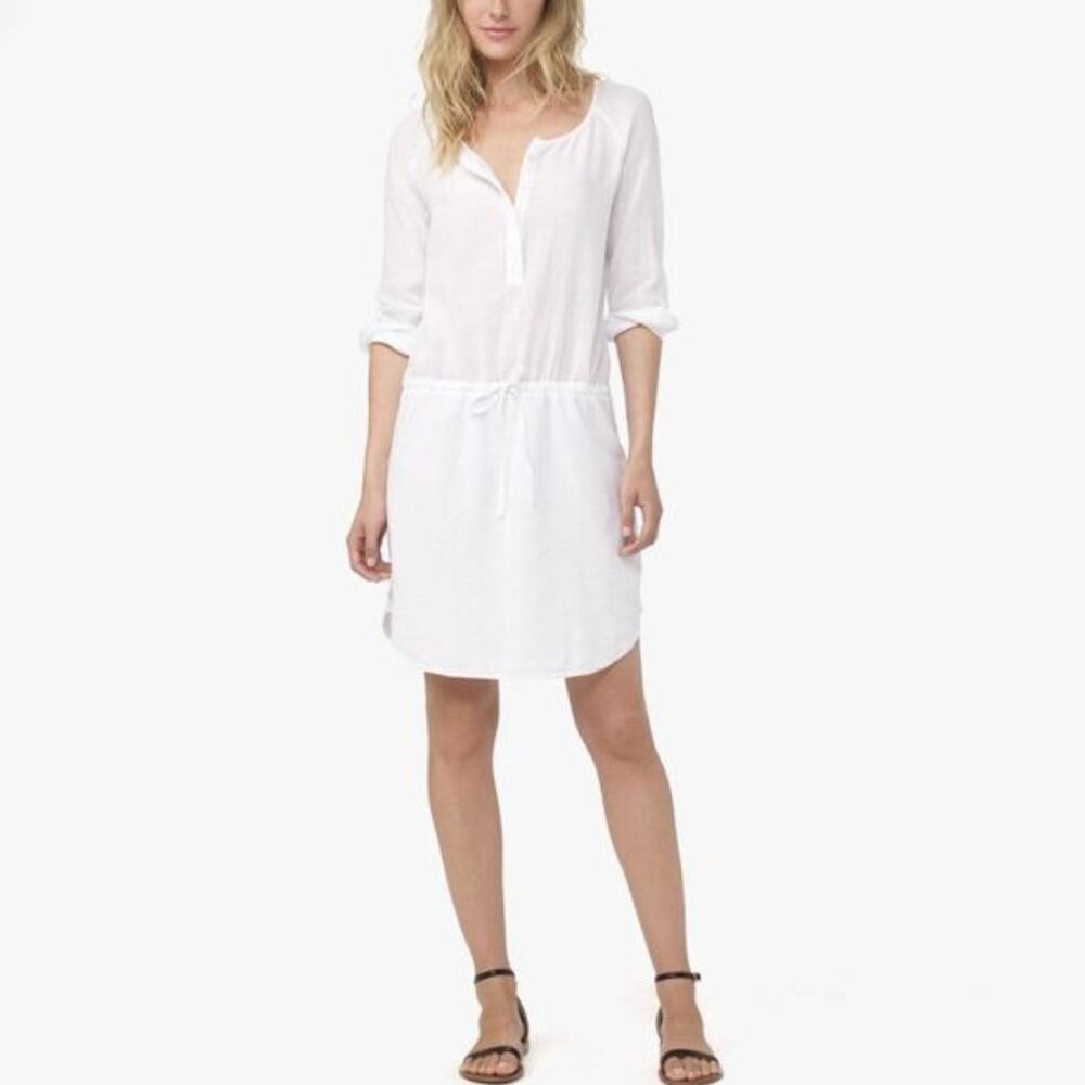 James Perse Sun Crepe Shirt Dress Milk White Size 0